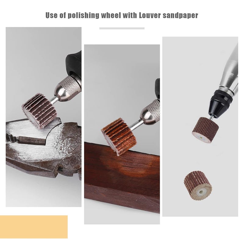 Micro Traders 20Pcs 600 Grit Flap Wheel Sandpaper Sanding Disc for Rotary Tools with Long Handle Shank Mandrel 13x12x3mm/0.51x0.47x0.12inch Emery Cloth Polish Tool Accessories - Image 4